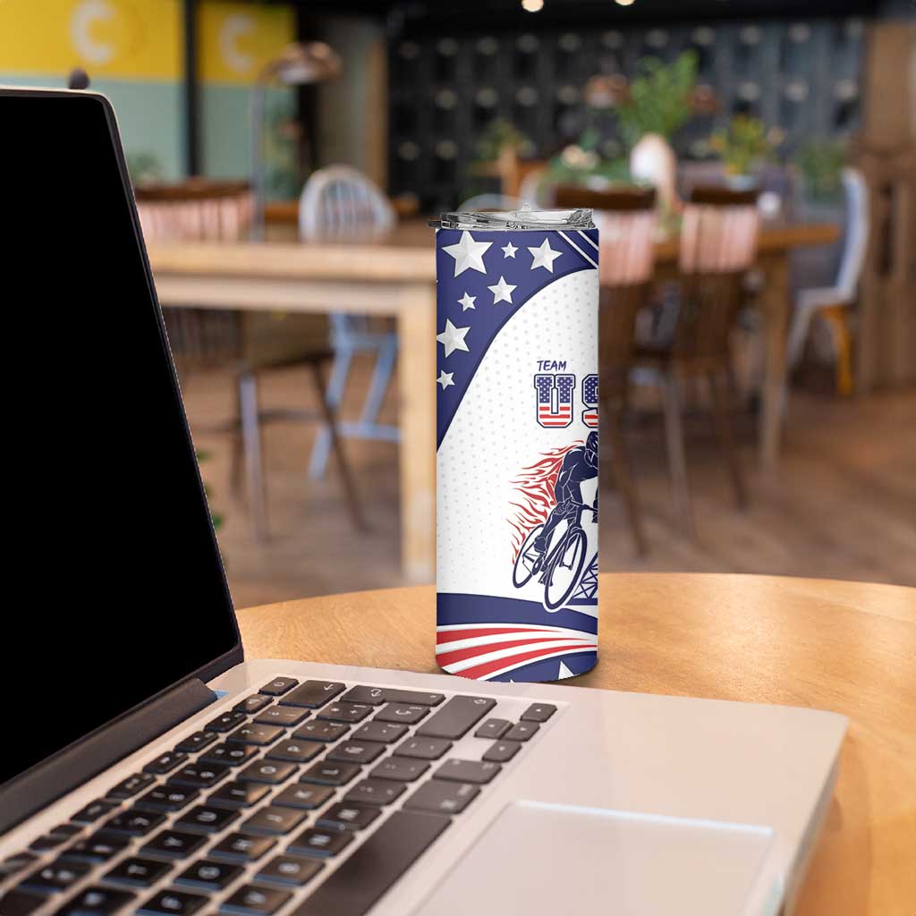 Personalized USA Cycling Skinny Tumbler One For All Summer Sport - Wonder Print Shop