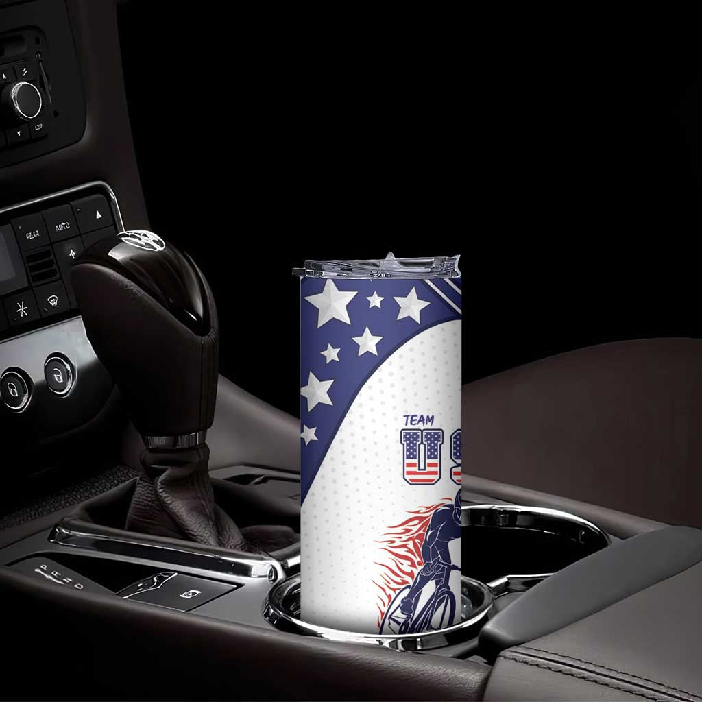 Personalized USA Cycling Skinny Tumbler One For All Summer Sport - Wonder Print Shop