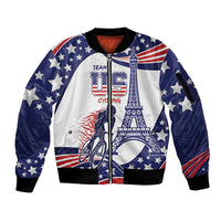 Personalized USA Cycling Sleeve Zip Bomber Jacket One For All Summer Sport - Wonder Print Shop