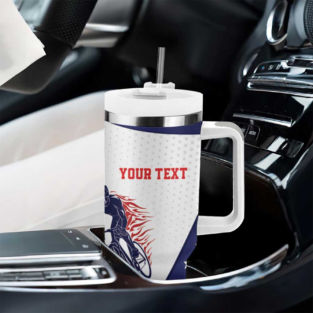 Personalized USA Cycling Tumbler With Handle One For All Summer Sport - Wonder Print Shop