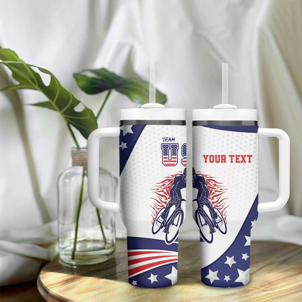 Personalized USA Cycling Tumbler With Handle One For All Summer Sport - Wonder Print Shop