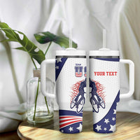 Personalized USA Cycling Tumbler With Handle One For All Summer Sport - Wonder Print Shop