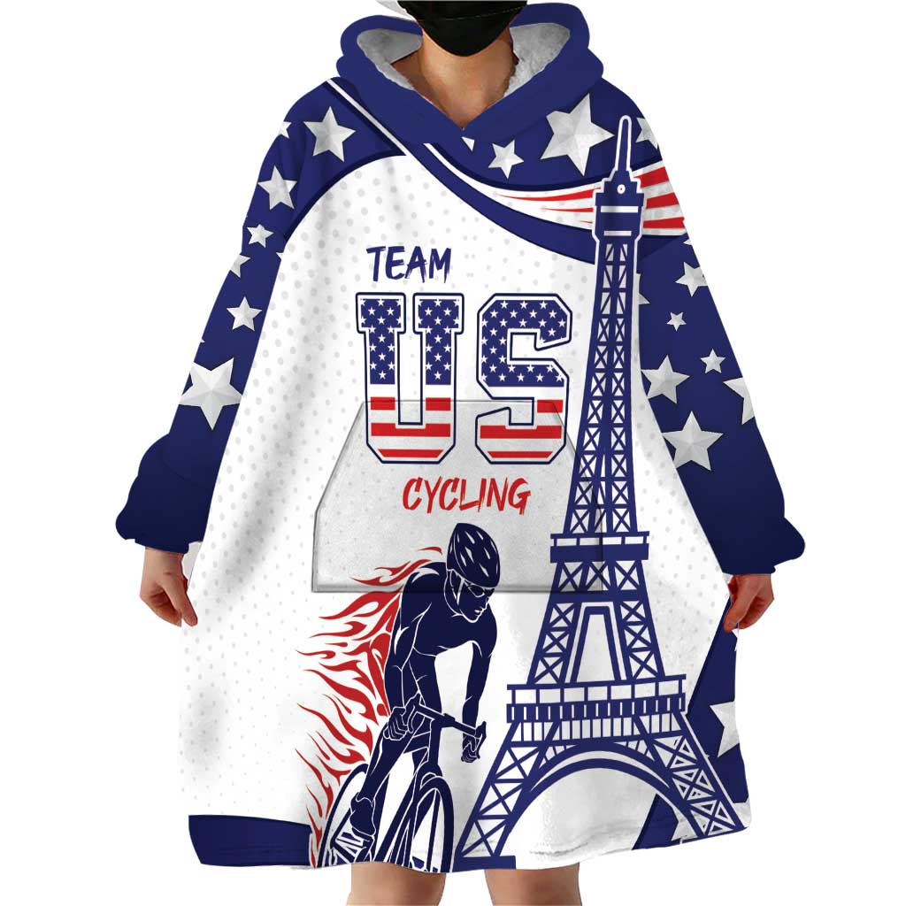 Personalized USA Cycling Wearable Blanket Hoodie One For All Summer Sport - Wonder Print Shop