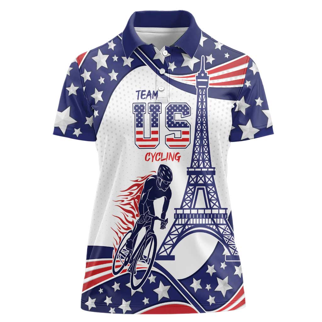 Personalized USA Cycling Women Polo Shirt One For All Summer Sport - Wonder Print Shop
