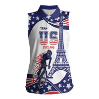 Personalized USA Cycling Women Sleeveless Polo Shirt One For All Summer Sport - Wonder Print Shop