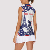 Personalized USA Cycling Women Sleeveless Polo Shirt One For All Summer Sport - Wonder Print Shop