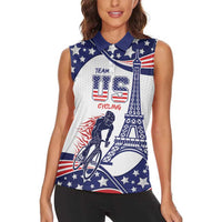 Personalized USA Cycling Women Sleeveless Polo Shirt One For All Summer Sport - Wonder Print Shop