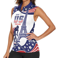 Personalized USA Cycling Women Sleeveless Polo Shirt One For All Summer Sport - Wonder Print Shop