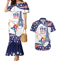 Personalized USA Gymnastics Couples Matching Mermaid Dress and Hawaiian Shirt One For All Summer Sport LT9 - Wonder Print Shop