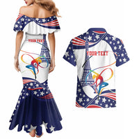 Personalized USA Gymnastics Couples Matching Mermaid Dress and Hawaiian Shirt One For All Summer Sport LT9 - Wonder Print Shop