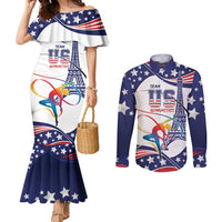 Personalized USA Gymnastics Couples Matching Mermaid Dress and Long Sleeve Button Shirt One For All Summer Sport