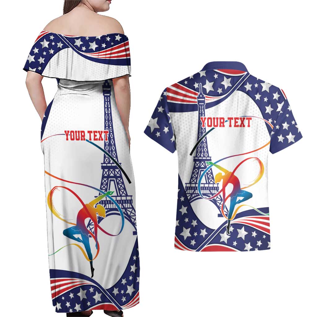 Personalized USA Gymnastics Couples Matching Off Shoulder Maxi Dress and Hawaiian Shirt One For All Summer Sport LT9 - Wonder Print Shop