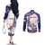 Personalized USA Gymnastics Couples Matching Off The Shoulder Long Sleeve Dress and Long Sleeve Button Shirt One For All Summer Sport
