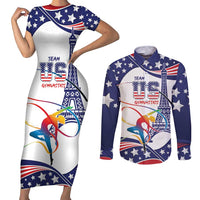 Personalized USA Gymnastics Couples Matching Short Sleeve Bodycon Dress and Long Sleeve Button Shirt One For All Summer Sport LT9 - Wonder Print Shop