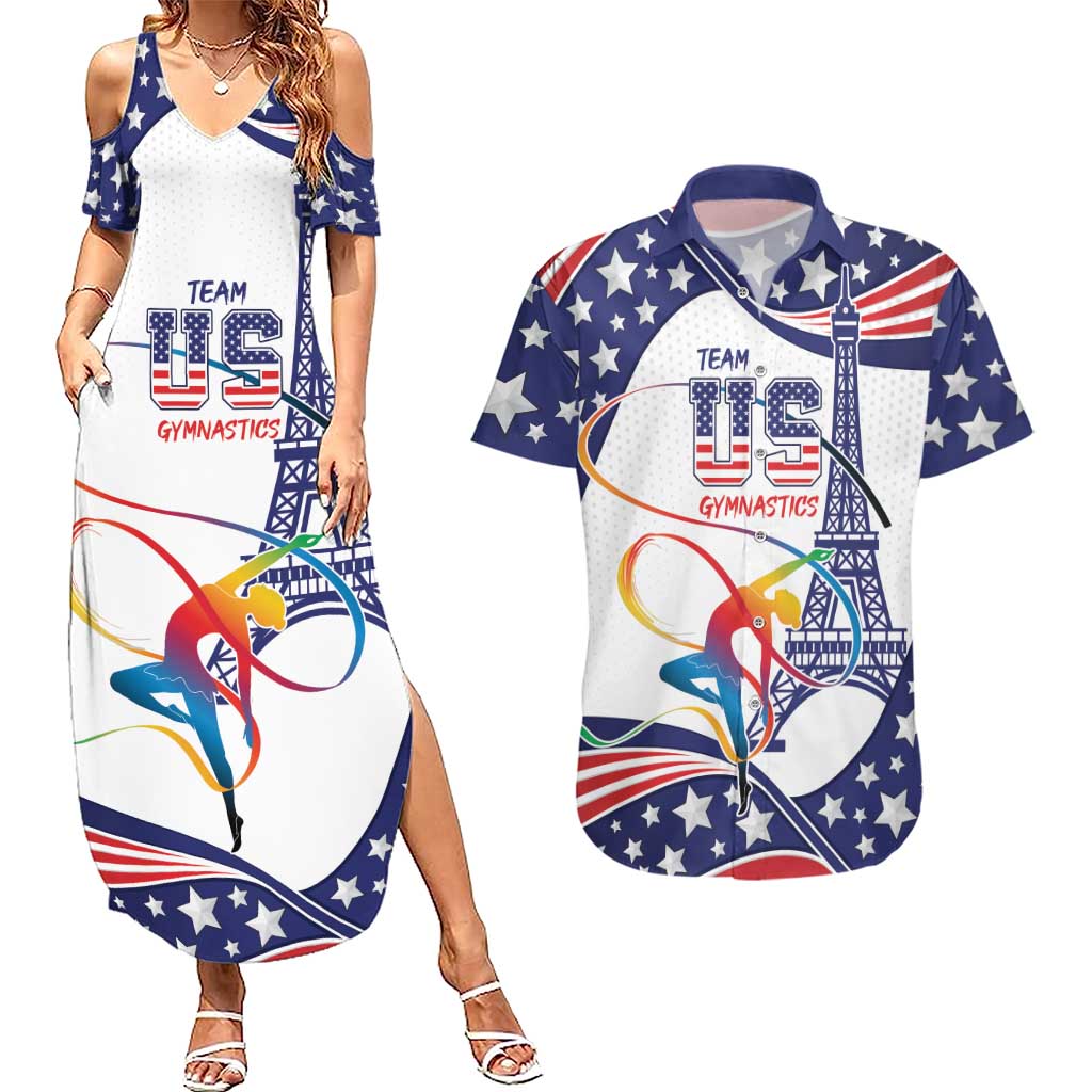 Personalized USA Gymnastics Couples Matching Summer Maxi Dress and Hawaiian Shirt One For All Summer Sport LT9 - Wonder Print Shop