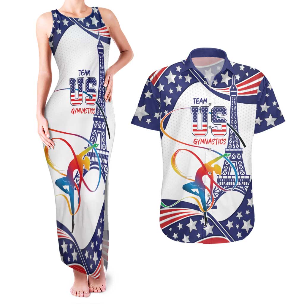 Personalized USA Gymnastics Couples Matching Tank Maxi Dress and Hawaiian Shirt One For All Summer Sport LT9 - Wonder Print Shop