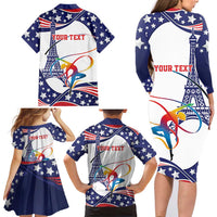 Personalized USA Gymnastics Family Matching Long Sleeve Bodycon Dress and Hawaiian Shirt One For All Summer Sport LT9 - Wonder Print Shop