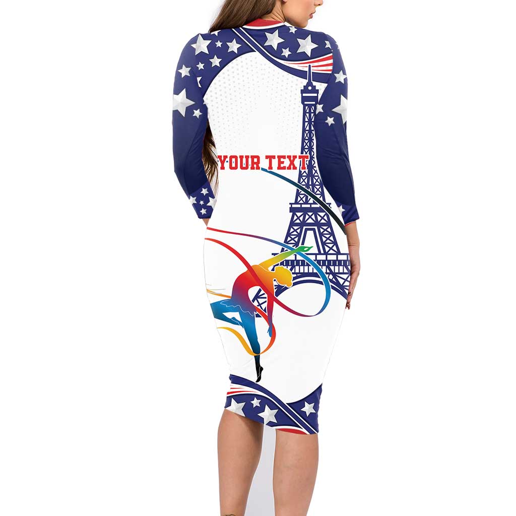 Personalized USA Gymnastics Family Matching Long Sleeve Bodycon Dress and Hawaiian Shirt One For All Summer Sport LT9 - Wonder Print Shop
