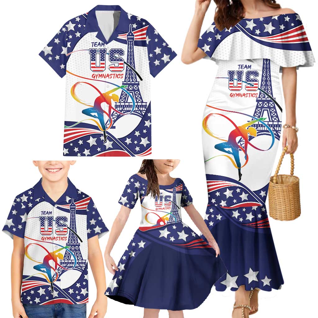 Personalized USA Gymnastics Family Matching Mermaid Dress and Hawaiian Shirt One For All Summer Sport LT9 - Wonder Print Shop