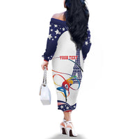 Personalized USA Gymnastics Family Matching Off The Shoulder Long Sleeve Dress and Hawaiian Shirt One For All Summer Sport - Wonder Print Shop