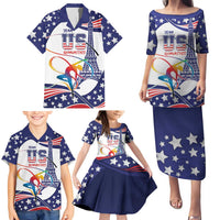 Personalized USA Gymnastics Family Matching Puletasi and Hawaiian Shirt One For All Summer Sport - Wonder Print Shop