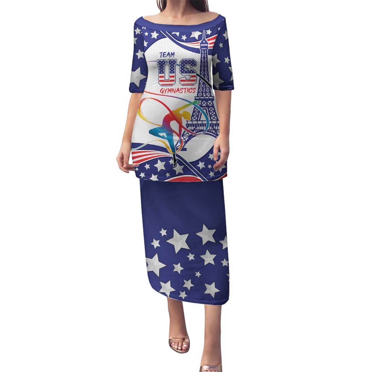 Personalized USA Gymnastics Family Matching Puletasi and Hawaiian Shirt One For All Summer Sport - Wonder Print Shop
