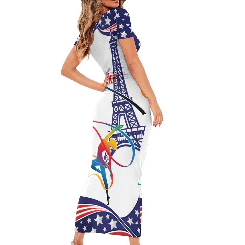 Personalized USA Gymnastics Family Matching Short Sleeve Bodycon Dress and Hawaiian Shirt One For All Summer Sport - Wonder Print Shop
