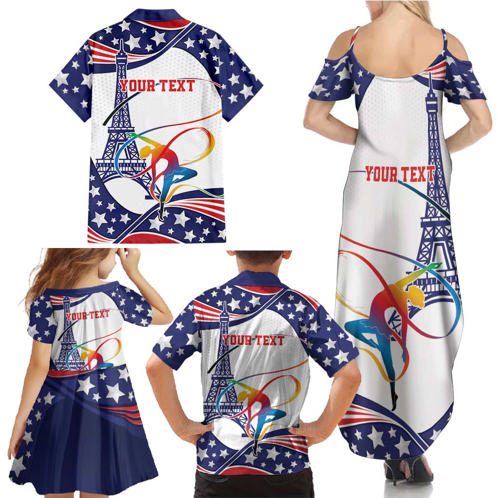 Personalized USA Gymnastics Family Matching Summer Maxi Dress and Hawaiian Shirt One For All Summer Sport - Wonder Print Shop