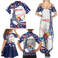 Personalized USA Gymnastics Family Matching Summer Maxi Dress and Hawaiian Shirt One For All Summer Sport - Wonder Print Shop
