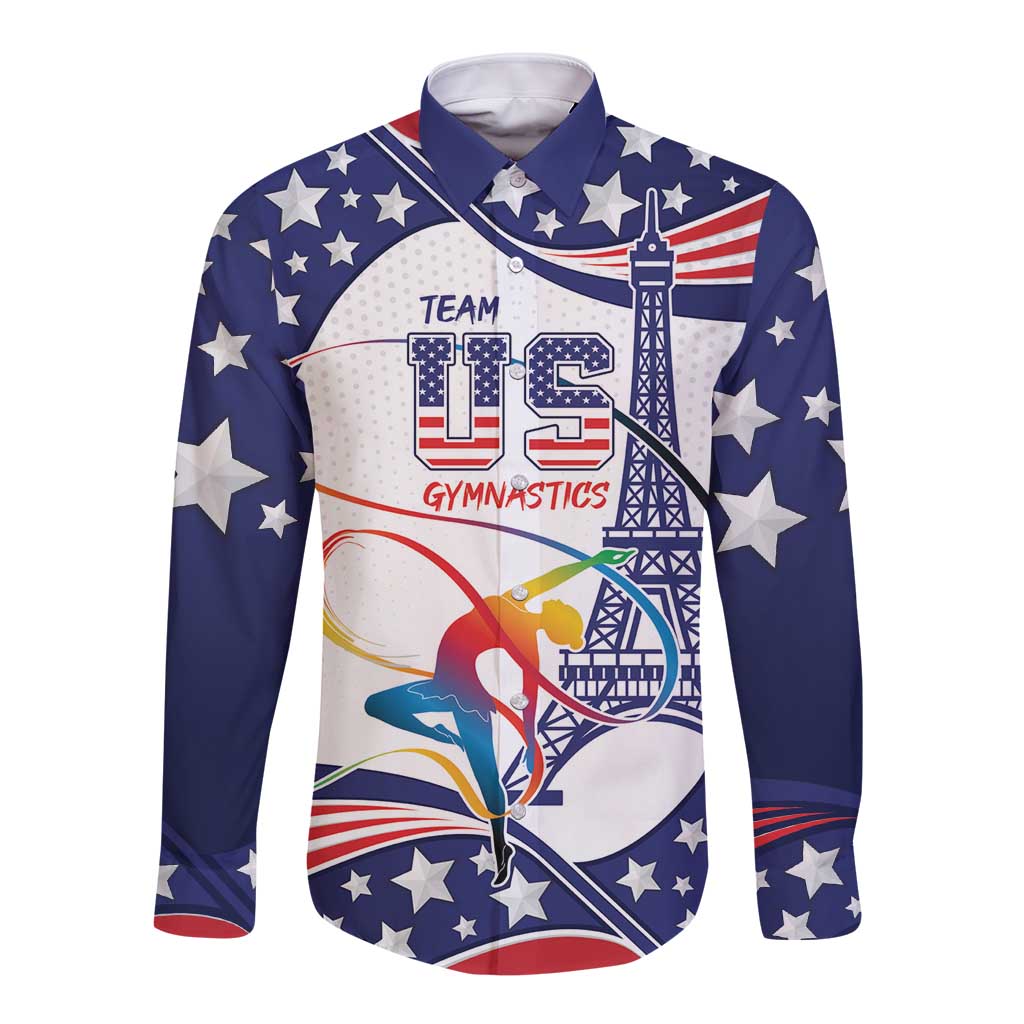 Personalized USA Gymnastics Long Sleeve Button Shirt One For All Summer Sport - Wonder Print Shop