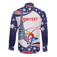 Personalized USA Gymnastics Long Sleeve Button Shirt One For All Summer Sport - Wonder Print Shop