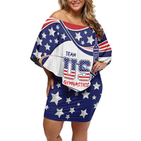 Personalized USA Gymnastics Off Shoulder Short Dress One For All Summer Sport - Wonder Print Shop