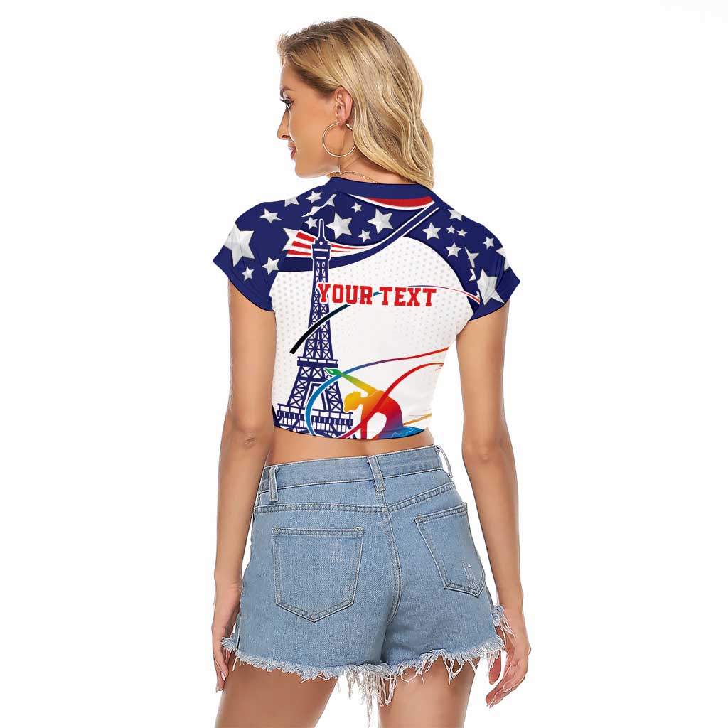 Personalized USA Gymnastics Raglan Cropped T Shirt One For All Summer Sport - Wonder Print Shop