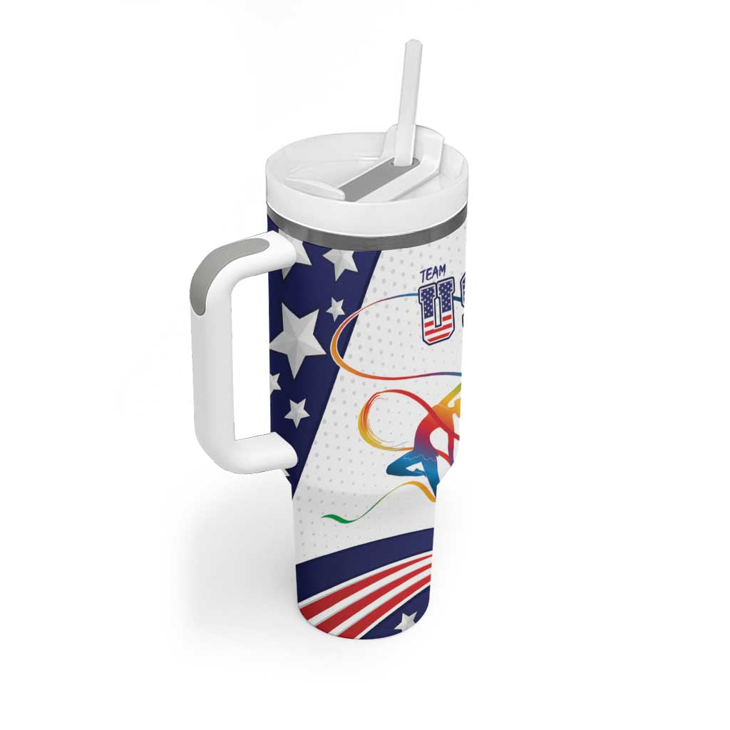 Personalized USA Gymnastics Tumbler With Handle One For All Summer Sport - Wonder Print Shop