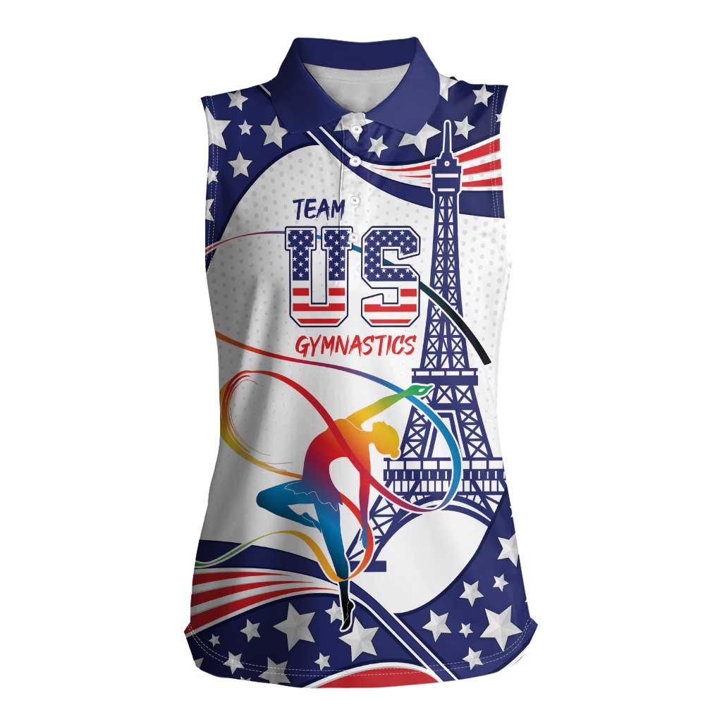Personalized USA Gymnastics Women Sleeveless Polo Shirt One For All Summer Sport - Wonder Print Shop
