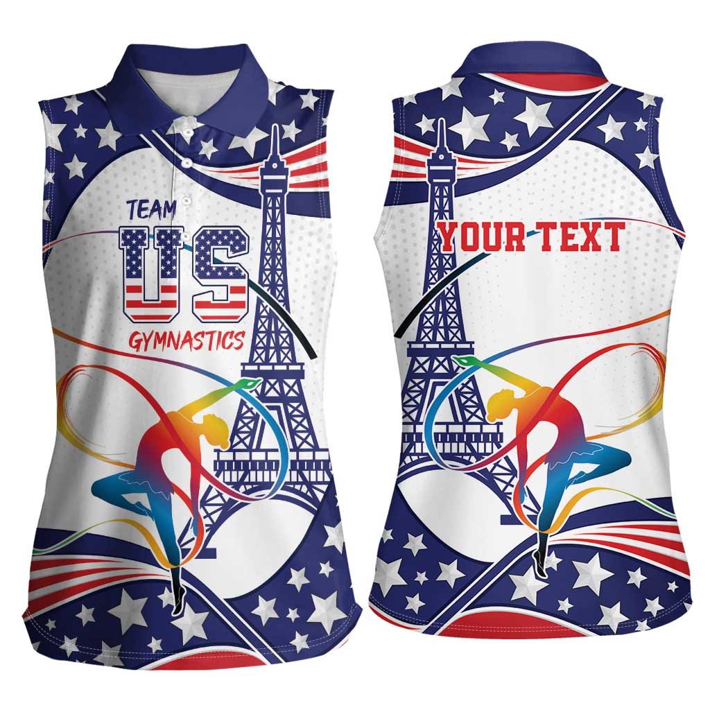 Personalized USA Gymnastics Women Sleeveless Polo Shirt One For All Summer Sport - Wonder Print Shop