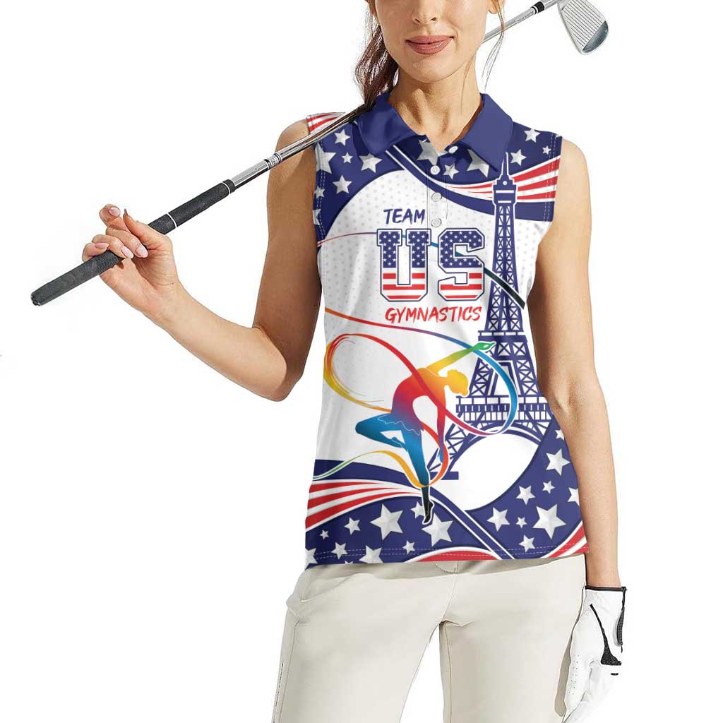 Personalized USA Gymnastics Women Sleeveless Polo Shirt One For All Summer Sport - Wonder Print Shop