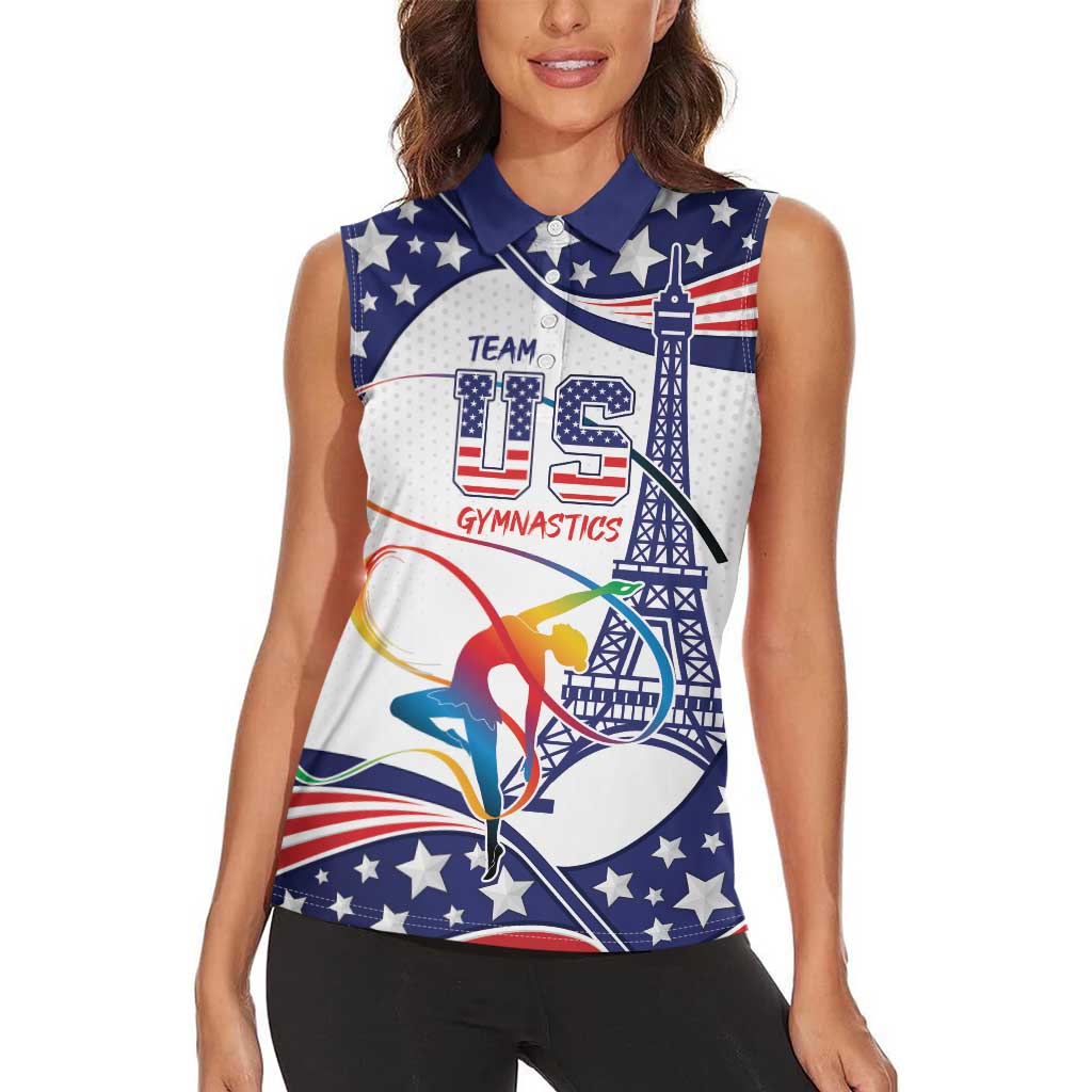 Personalized USA Gymnastics Women Sleeveless Polo Shirt One For All Summer Sport - Wonder Print Shop