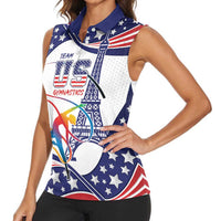 Personalized USA Gymnastics Women Sleeveless Polo Shirt One For All Summer Sport - Wonder Print Shop