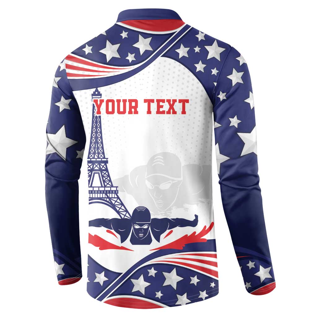 Personalized USA Swimming Button Sweatshirt One For All Summer Sport LT9 - Wonder Print Shop