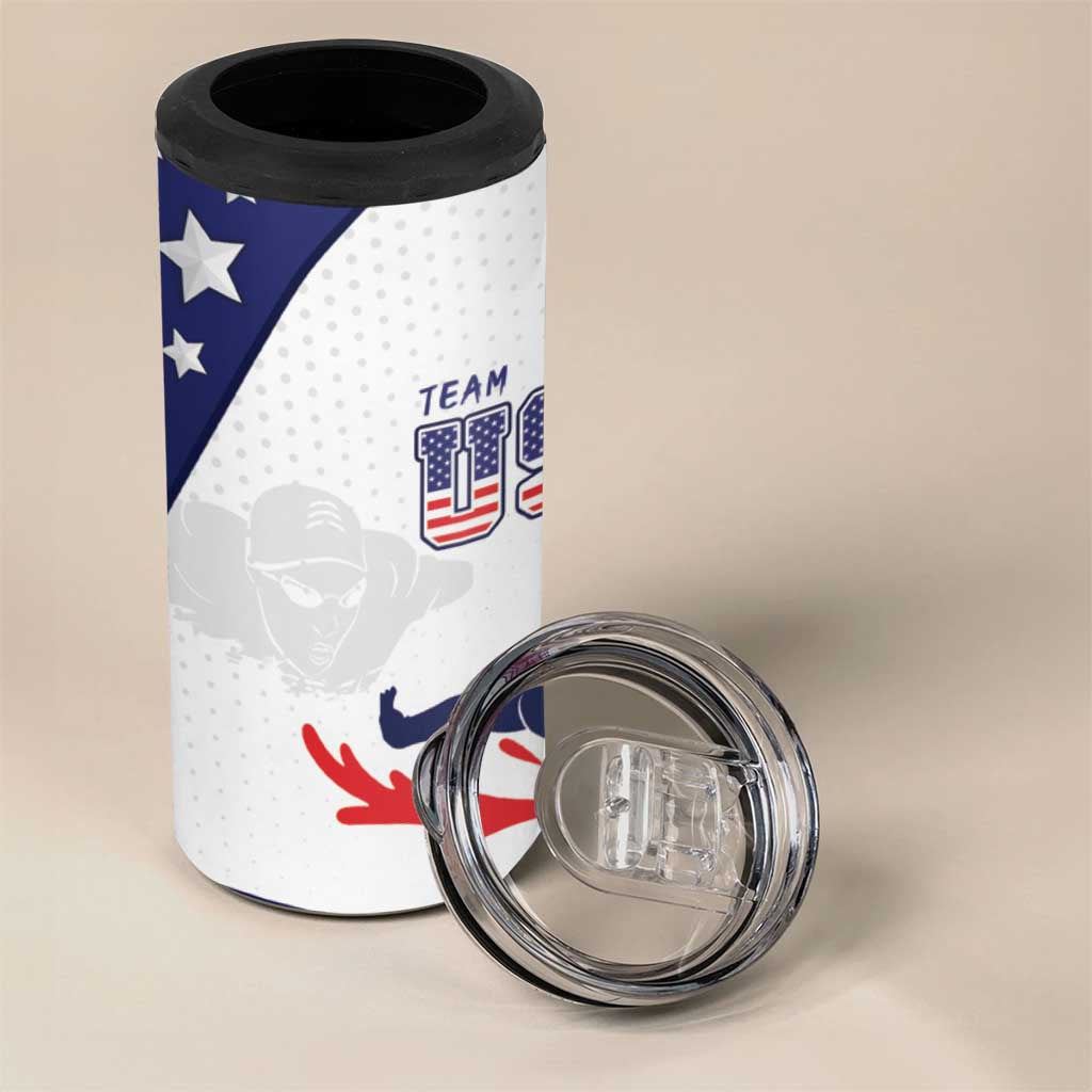 Personalized USA Swimming 4 in 1 Can Cooler Tumbler One For All Summer Sport LT9 - Wonder Print Shop