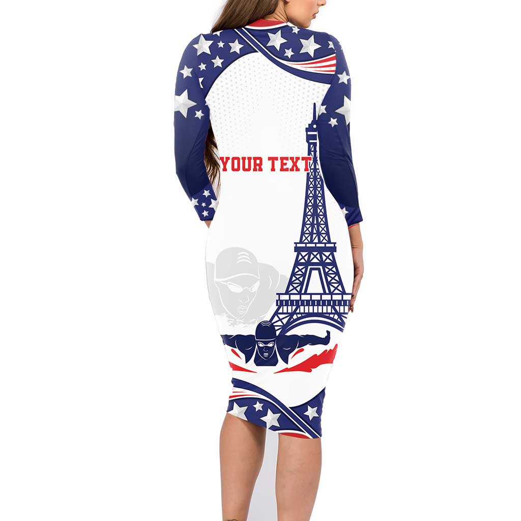Personalized USA Swimming Family Matching Long Sleeve Bodycon Dress and Hawaiian Shirt One For All Summer Sport LT9 - Wonder Print Shop