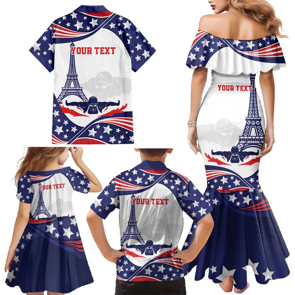 Personalized USA Swimming Family Matching Mermaid Dress and Hawaiian Shirt One For All Summer Sport LT9 - Wonder Print Shop