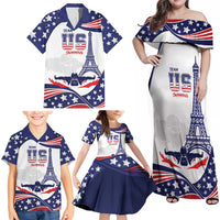 Personalized USA Swimming Family Matching Off Shoulder Maxi Dress and Hawaiian Shirt One For All Summer Sport LT9 - Wonder Print Shop