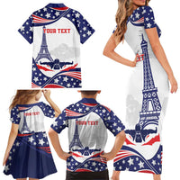 Personalized USA Swimming Family Matching Short Sleeve Bodycon Dress and Hawaiian Shirt One For All Summer Sport - Wonder Print Shop