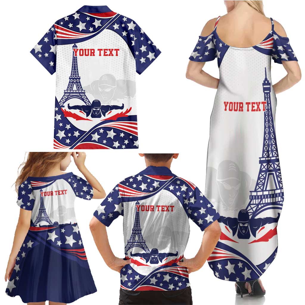 Personalized USA Swimming Family Matching Summer Maxi Dress and Hawaiian Shirt One For All Summer Sport - Wonder Print Shop