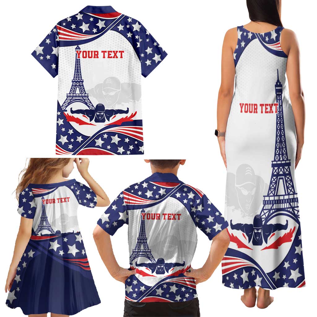 Personalized USA Swimming Family Matching Tank Maxi Dress and Hawaiian Shirt One For All Summer Sport - Wonder Print Shop