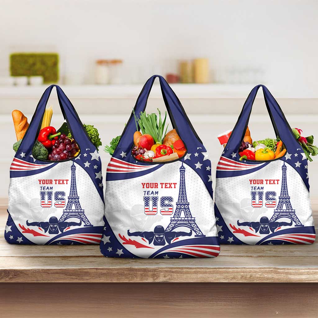 Personalized USA Swimming Grocery Bag One For All Summer Sport