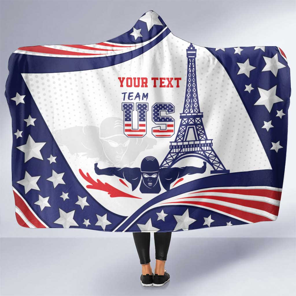 Personalized USA Swimming Hooded Blanket One For All Summer Sport