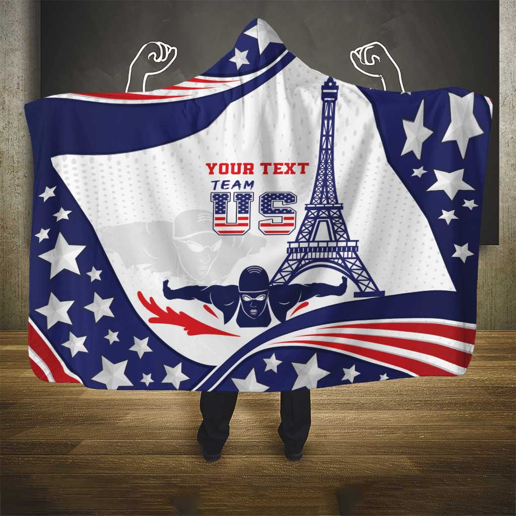 Personalized USA Swimming Hooded Blanket One For All Summer Sport